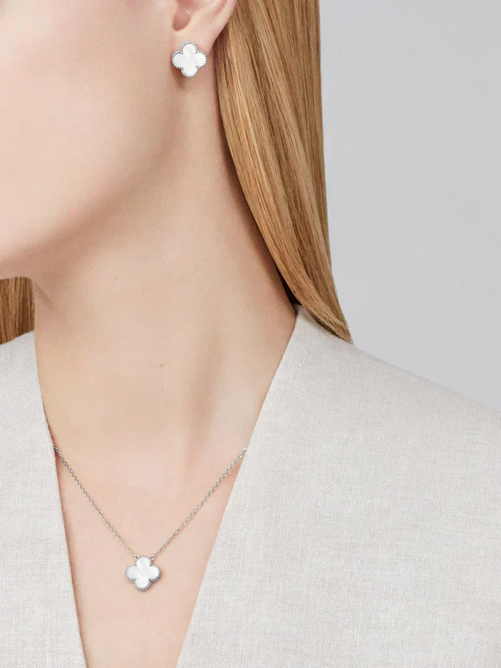 Celeste Clover Jewelry Set | Necklace, Bracelet and Earrings in Hypoallergenic Stainless Steel