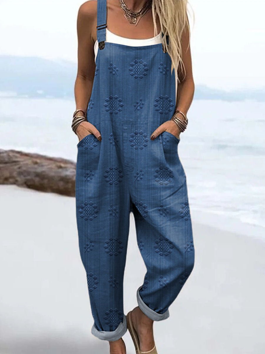 Amelia | Wide Leg Jumpsuit Adjustable Straps Relaxed Fit Pockets