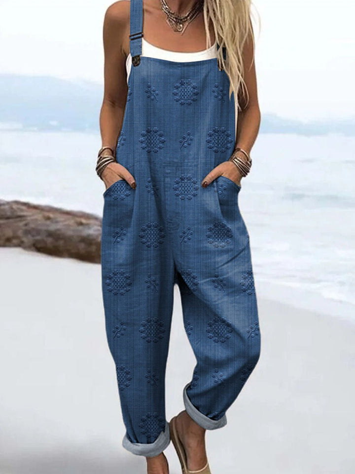 Amelia | Wide Leg Jumpsuit Adjustable Straps Relaxed Fit Pockets