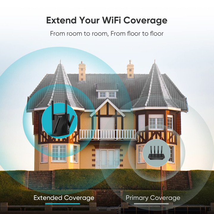 WIFI Extender with Four Antennas Wireless Internet and Booster for Home Coverage Rv