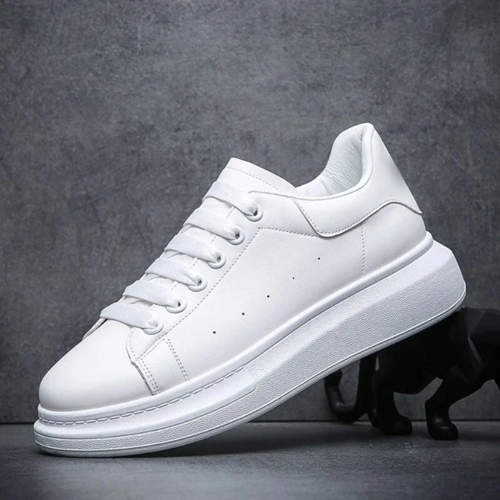 White Men's Sneakers | Thick, Comfortable Sole | Timeless Design