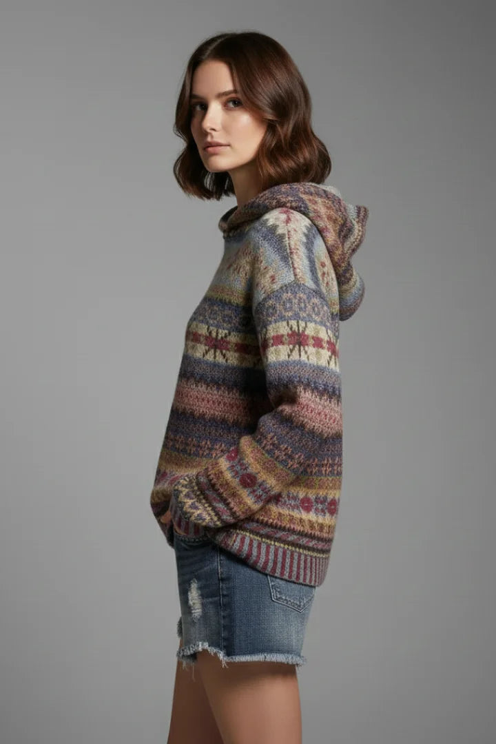 Hooded Sweatshirt with Ribbed Cuffs