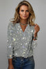 Sequin V-Neck Long Sleeve Sweater