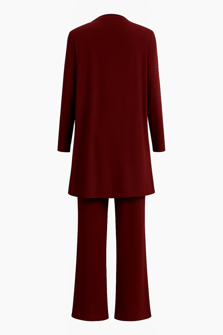 Women's 3-Piece Knit Cardigan, Tank and Wide-Leg Pant Set