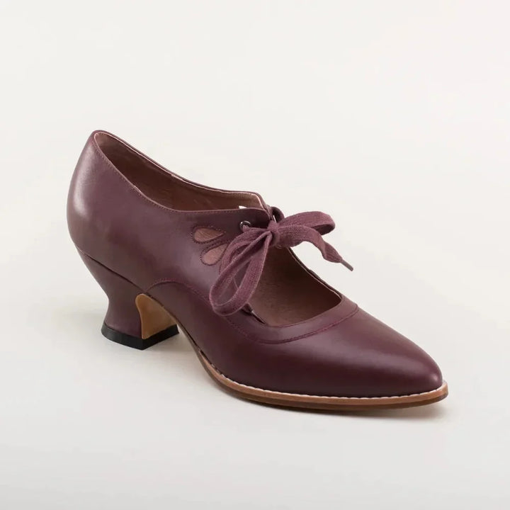 Mary Jane Pumps with Cut-Out Lace-Up Ties