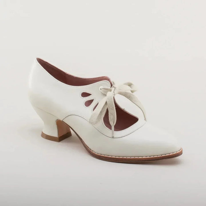 Mary Jane Pumps with Cut-Out Lace-Up Ties