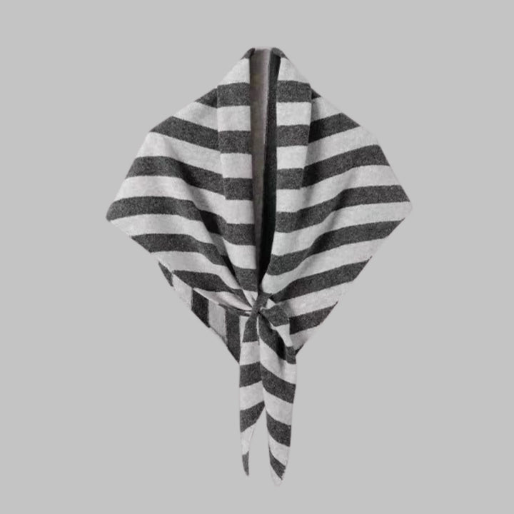 Bold Striped Soft Knit Triangle Shawl