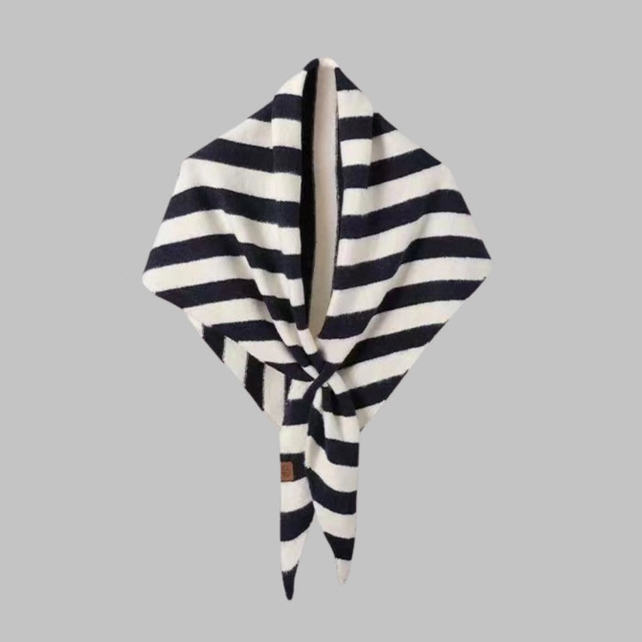 Bold Striped Soft Knit Triangle Shawl