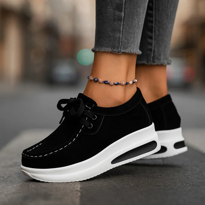 Suede Platform Lace-Up Sneakers