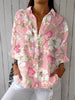 Charlotte | Women's Button Front Blouse Long Sleeve V-Neck Casual