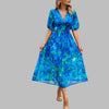 Women's Casual V-neck Midi Dress - Summer Comfort