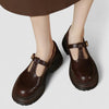 Chunky Leather Platform Mary Jane Shoes