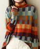 Colorblock Turtleneck Knit Pullover