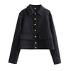 Claire | Women's Cropped Button Front Bomber Jacket