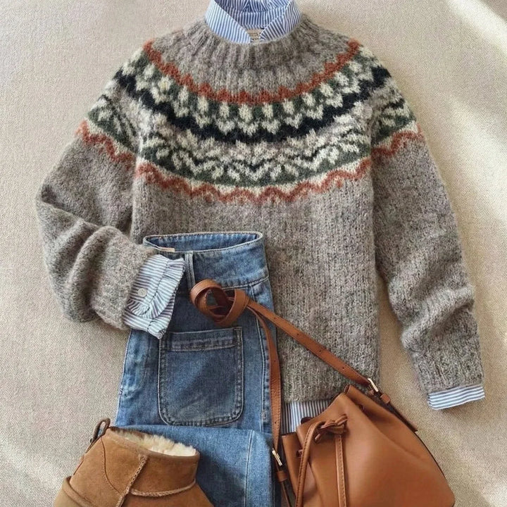 Fair Isle Nordic Relaxed-Fit Knit Sweater