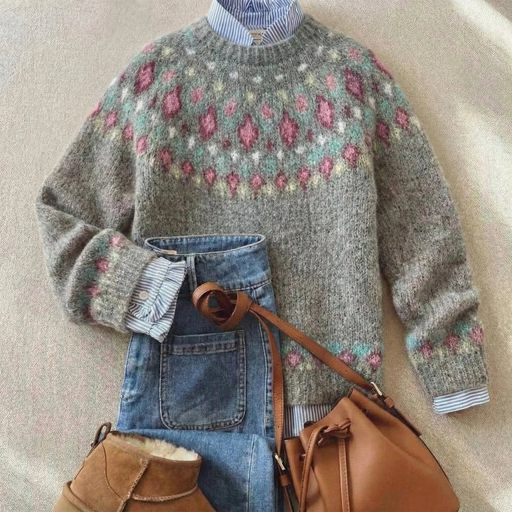 Fair Isle Nordic Relaxed-Fit Knit Sweater