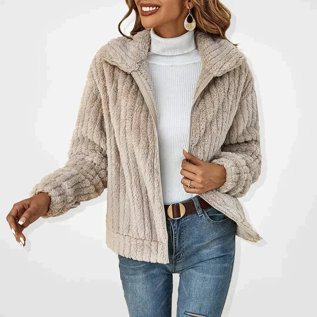 Fluffy Relaxed-Fit Fleece Jacket