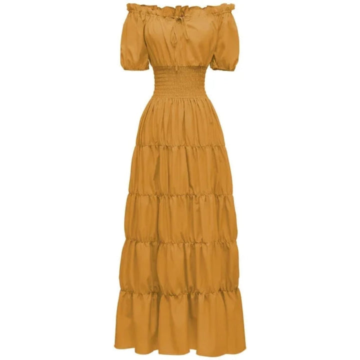 Women's Halloween Maxi Dress Off-Shoulder Boho Peasant with Smocked Waist Dresses