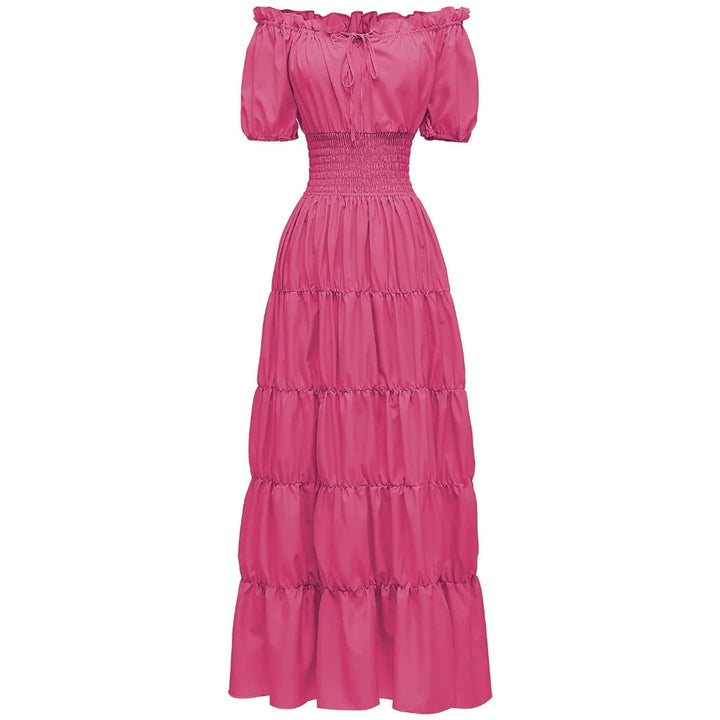 Women's Halloween Maxi Dress Off-Shoulder Boho Peasant with Smocked Waist Dresses