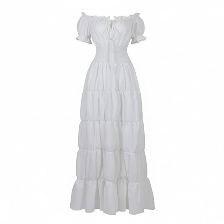 Women's Halloween Maxi Dress Off-Shoulder Boho Peasant with Smocked Waist Dresses