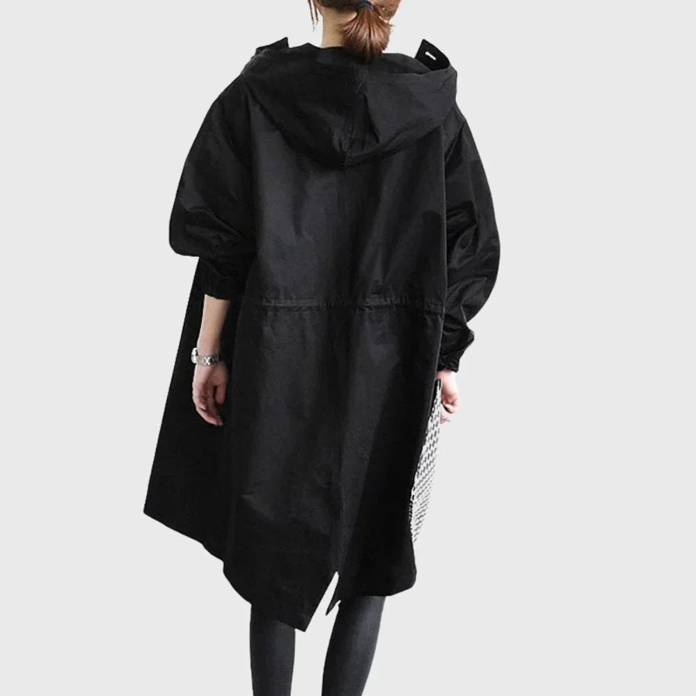 Hooded Waterproof Longline Trench Coat