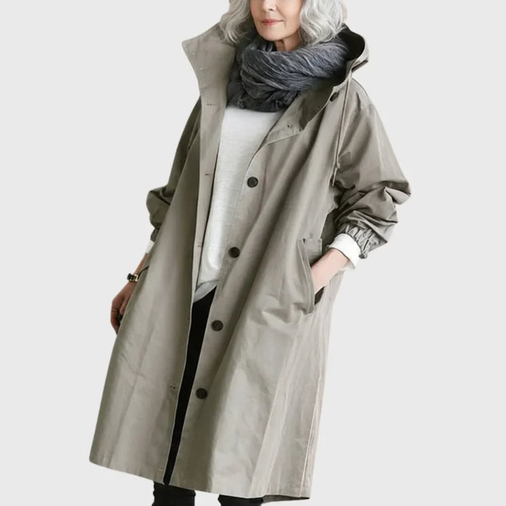 Hooded Waterproof Longline Trench Coat