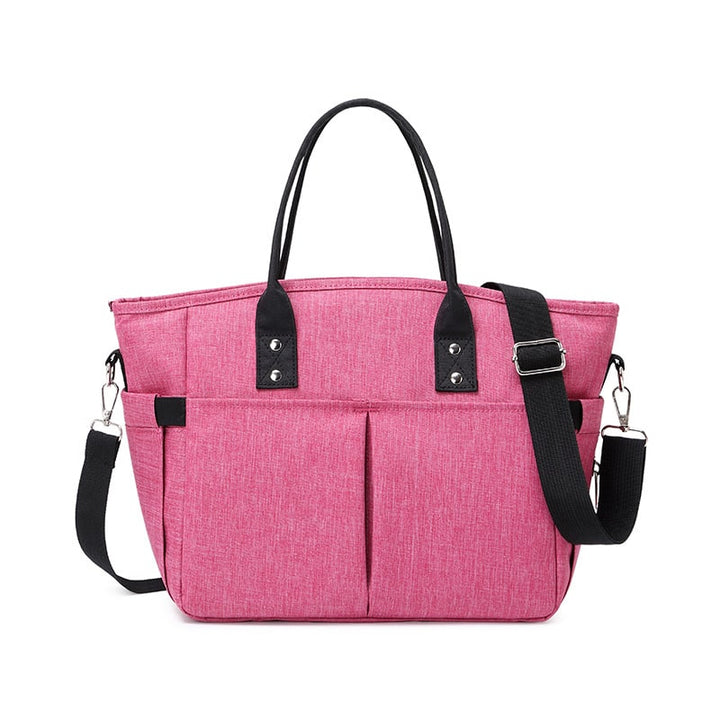 Women's Insulated Lunch Bag Tote with Shoulder Strap and Front Pockets