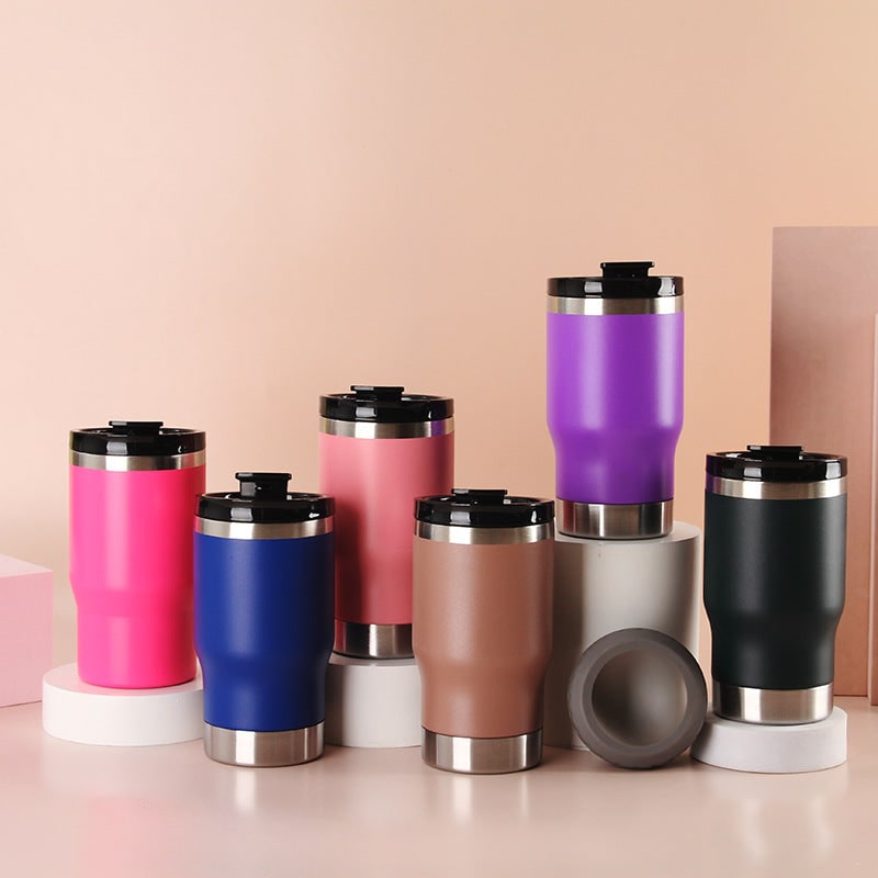 Insulated Travel Mug and Coffee with Stainless Steel Leak Proof Lid Non-Slip Silicone Ring