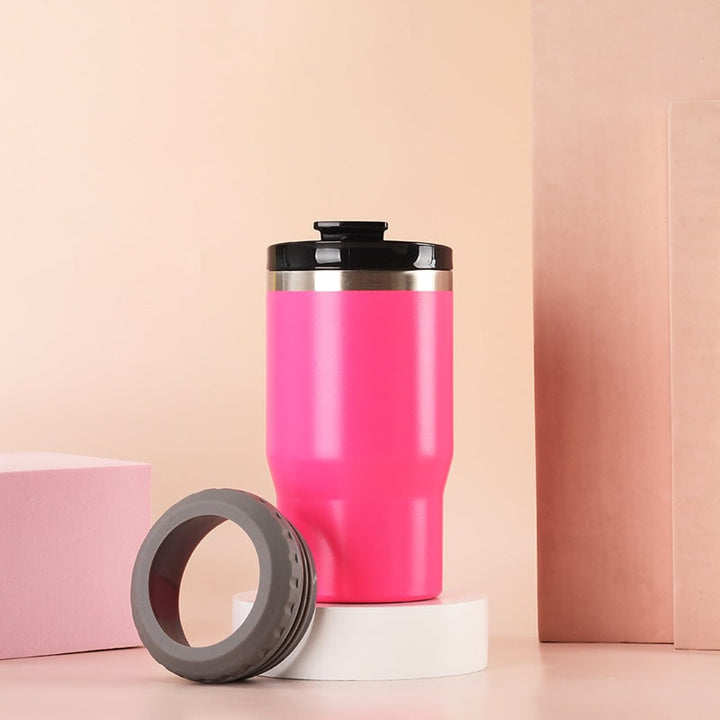 Insulated Travel Mug and Coffee with Stainless Steel Leak Proof Lid Non-Slip Silicone Ring
