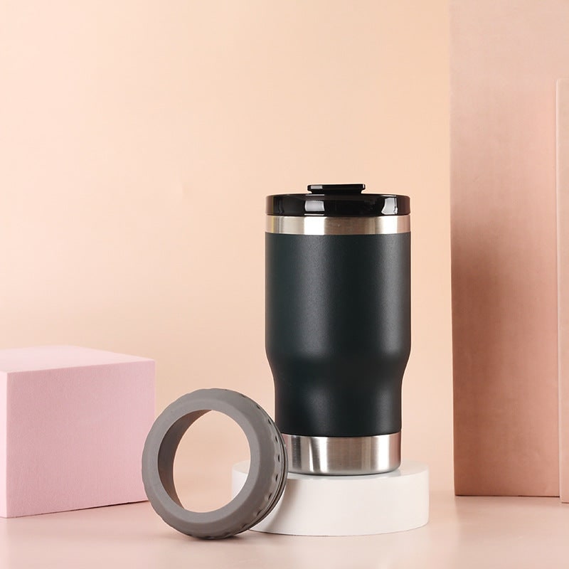 Insulated Travel Mug and Coffee with Stainless Steel Leak Proof Lid Non-Slip Silicone Ring