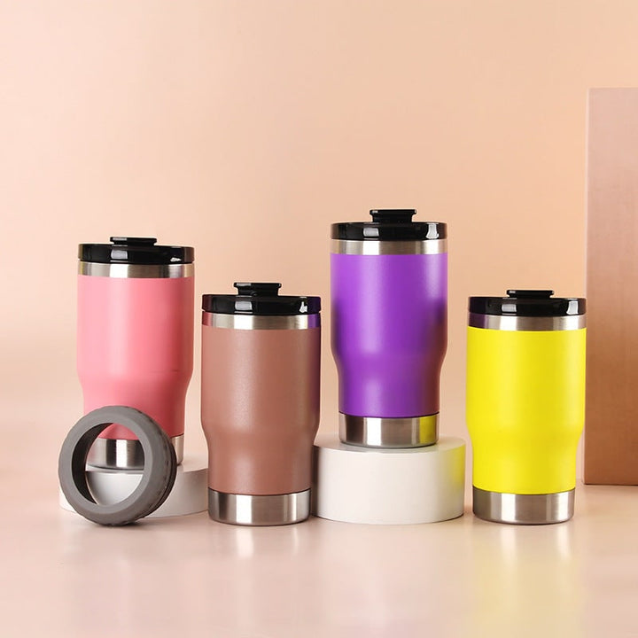 Insulated Travel Mug and Coffee with Stainless Steel Leak Proof Lid Non-Slip Silicone Ring