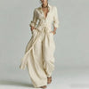 Women's Linen Shirt and Wide Leg Pants Co-Ord Set