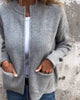 Ribbed Knit Full-Zip Cardigan Sweater with Pockets