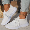 Knit Lace-Up Sneakers with Sock-Like Ankle