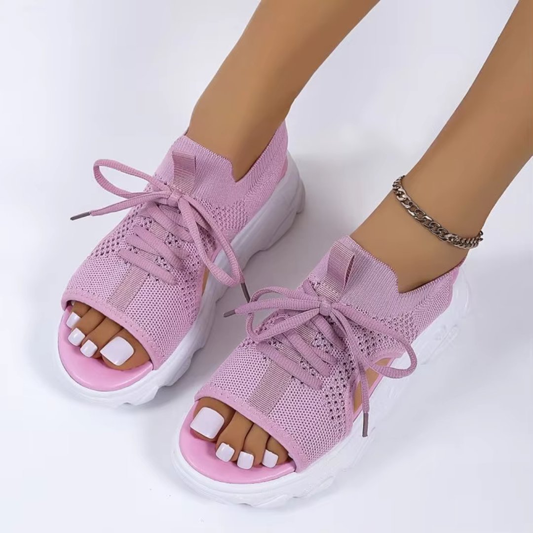 Camila | Women's Orthopedic Platform Sandals Lace-Up Knit