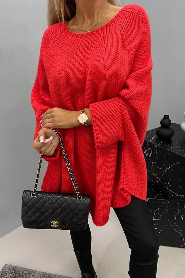 Oversized Batwing Sleeve Crewneck Sweater