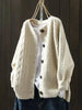 Oversized Cable-Knit Button-Down Cardigan