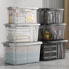 Plastic Storage Bin with Latching Lid Stackable Design and Carrying Handle Totes