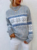 Relaxed Fit Fair Isle Mock Neck Sweater