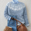 Relaxed-Fit Nordic Fair Isle Knit Crewneck Sweater