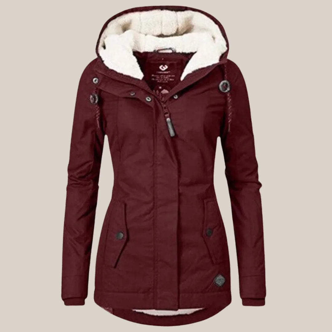 Sherpa-Lined Hooded Quilted Winter Coat