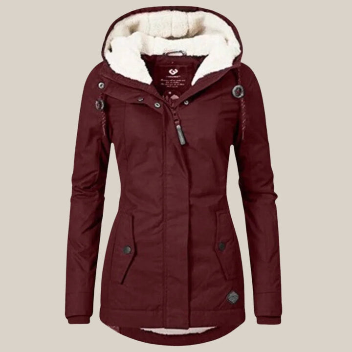 Sherpa-Lined Hooded Quilted Winter Coat