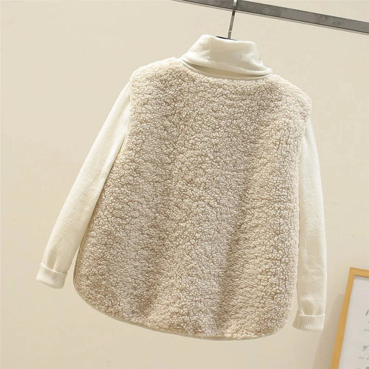 Sherpa Button-Front V-Neck Vest
