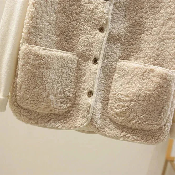 Sherpa Button-Front V-Neck Vest