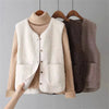 Sherpa Button-Front V-Neck Vest