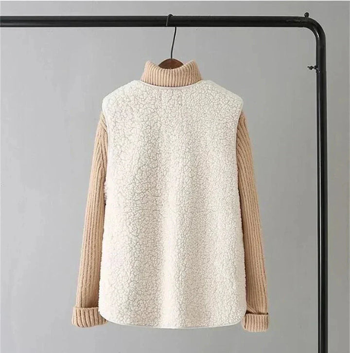 Sherpa Button-Front V-Neck Vest