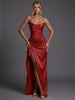 Isabella | Women's Spaghetti Strap Ruched Bodycon Maxi Dress