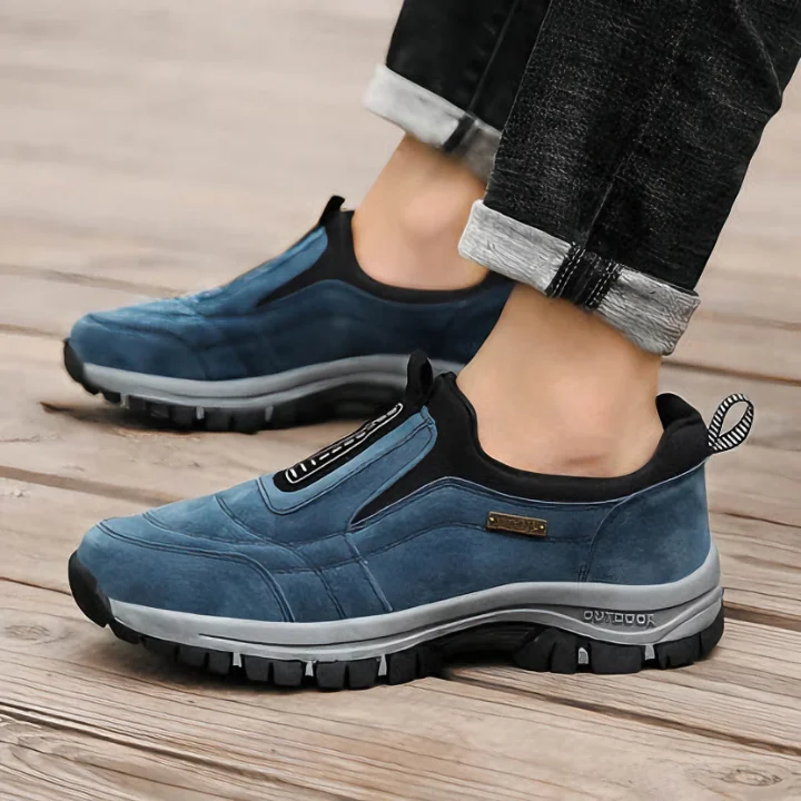 Suede-Look Cushioned Slip-On Walking Shoes