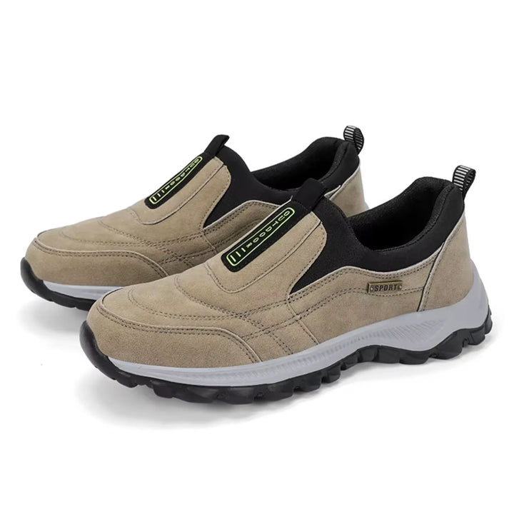 Suede-Look Cushioned Slip-On Walking Shoes