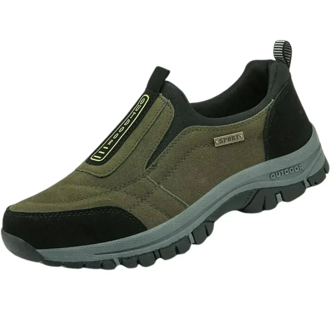 Suede-Look Cushioned Slip-On Walking Shoes